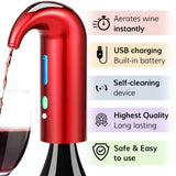 Electric Wine Aerator Dispenser - Portable Premium Wine Accessory