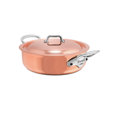 Mauviel M'6 S Induction Copper Rondeau With Lid, Cast Stainless Steel Handles, 3.4-Qt