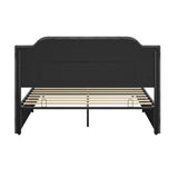 Stuart Hydraulic Lift Up Storage Upholstered Platform Queen Bed BLACK