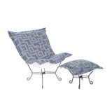 Indoor/Outdoor Puff Scroll Ottoman Syros Denim