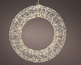 2 FT 720 Micro LED Warm White Silver Wire Wreath