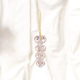 5" Gold Jewel Heart Ornament Set Of 6