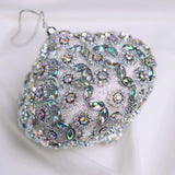 4" Silver Beaded Onion Ornament Set Of 6