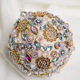 4" Ivory Multi Jeweled Ball Ornament Set Of 6