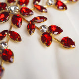 6" Red Jewel Snowflake Ornament Set Of 6