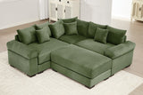 DESEO 158" Sectional Sofa with Ottoman