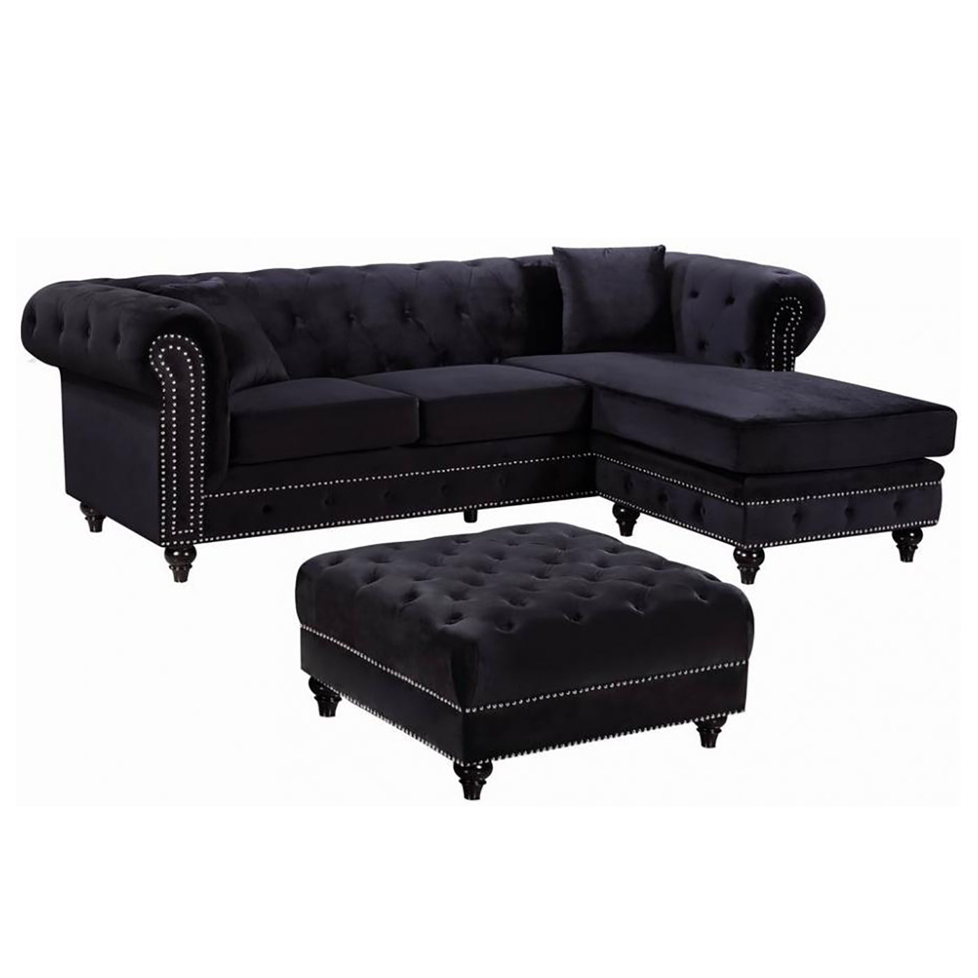 Sabrina Velvet Reversible 2pc. Sectional