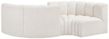 Arc - Boucle Fabric 4 Piece Curved Modular Sofa