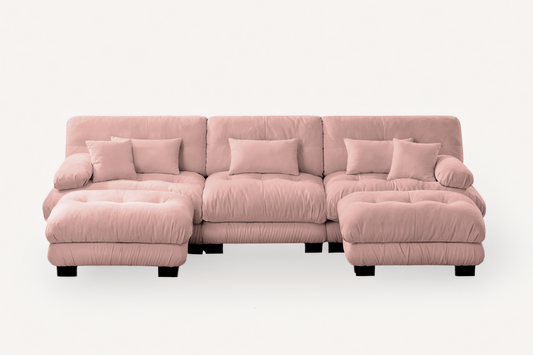 CLOUDIES 134" Sofa 3 Seater with 2 Ottoman