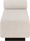 Zephyr - Linen Textured Fabric Upholstered Chaise - Painted Black Base