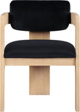 Sacha - Velvet Dining Chair With Natural Base (Set of 2)