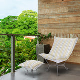 Indoor/Outdoor Puff Scroll Ottoman Dune Moss Cover Only