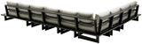 Maldives - 7 Piece Water Resistant Outdoor Patio Modular Sectional With Gray Base