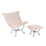 Indoor/Outdoor Puff Scroll Ottoman Dune Terra