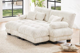 CLOUDIES 94" Loveseat with 2 Ottomans