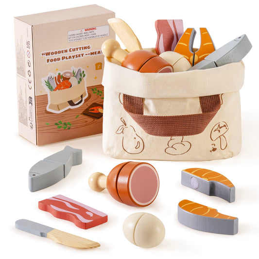 ROBUD Wooden Childs Play Food Set -  Meat