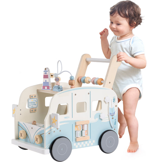 ROBUD Wooden Baby Push Walker - Vacaction Bus