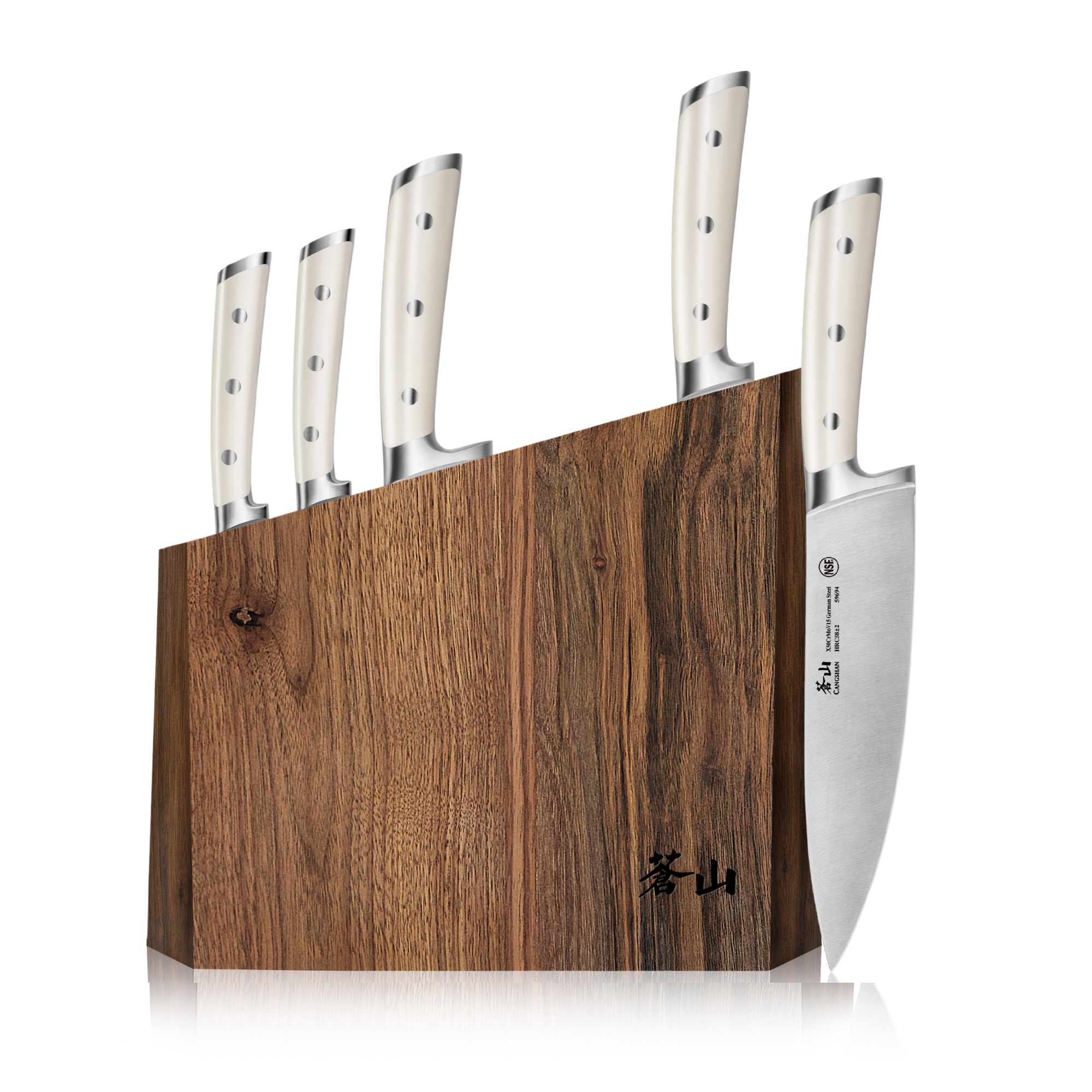 S1 Series 6-Piece German Steel Forged Knife Block Set, Forged German Steel, Walnut Block, 59663