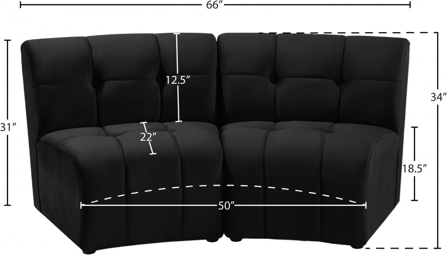 Limitless Modular Velvet Loveseat