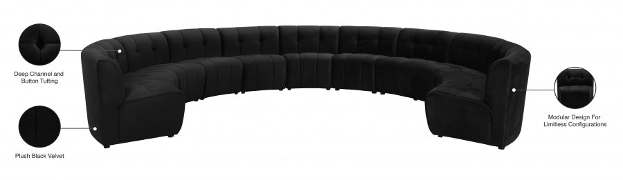 Limitless Modular Velvet 11pc. Sectional