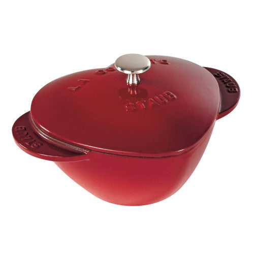 Staub Cast Iron 1.75-qt Heart Cocotte - Cherry - Thumbnail 2