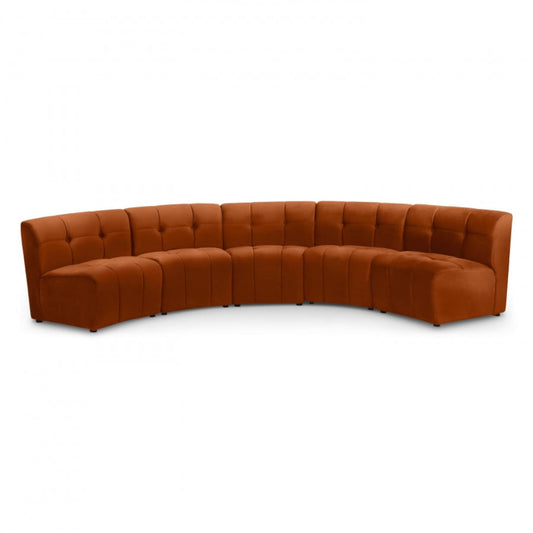 Limitless Modular Velvet 5pc. Sectional