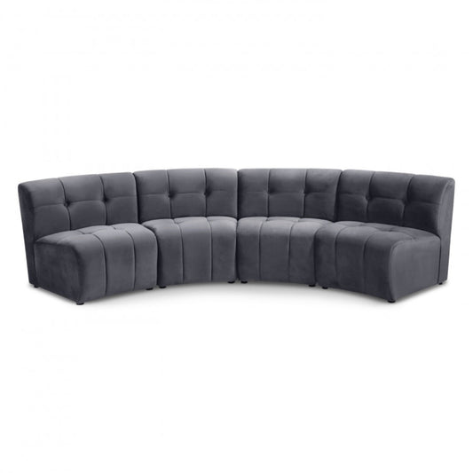 Limitless Modular Velvet 4pc. Sectional