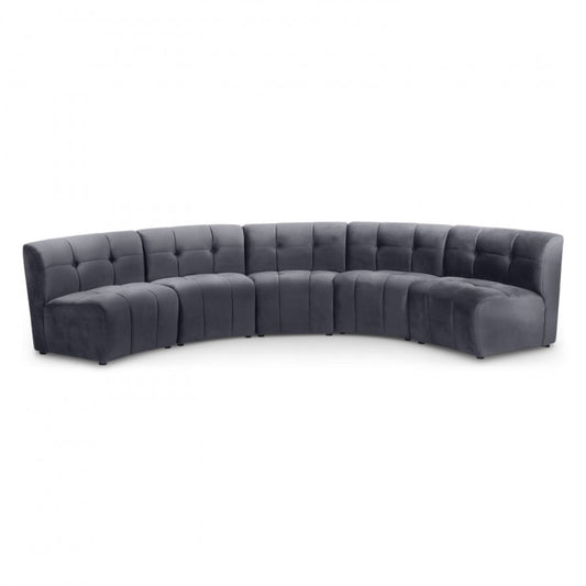 Limitless Modular Velvet 5pc. Sectional