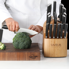 Saveur Selects 17-Piece Knife Block Set, Forged German Steel, 1026320