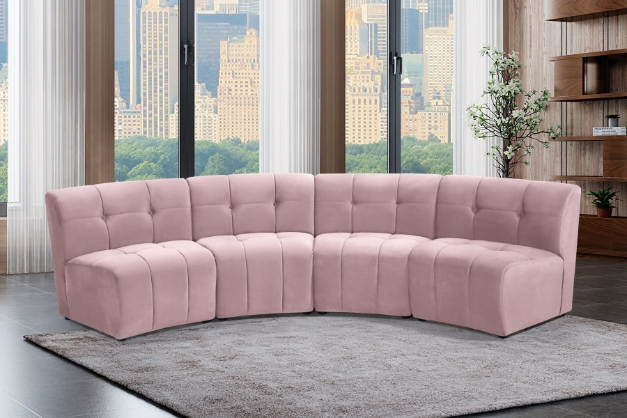 Limitless Modular Velvet 4pc. Sectional