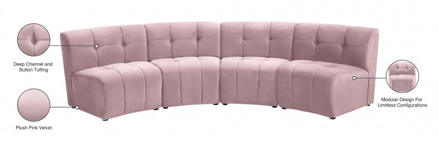 Limitless Modular Velvet 4pc. Sectional