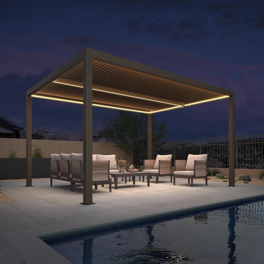 PURPLELEAF Strip Light, Upgraded Version 3000K Warm White Light, 24V Safe Low Voltage Waterproof Strip Light, Suitable for Bronze Louvered Pergola