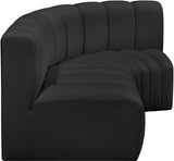 Arc Vegan Leather Modular Sofa - Modern Elegance with Deep Channel Tufting for Versatile Living Spaces