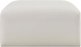 Arc Vegan Leather Ottoman - Modern Elegance with Deep Channel Tufting for Versatile Home Decor Style