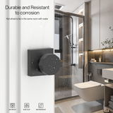 ZR01-101Z Matte Black Door Knobs, Warm Minimalism Octagonal Square Rosette | Privacy