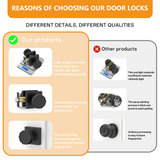 ZR01-101Z Matte Black Door Knobs, Warm Minimalism Octagonal Square Rosette | Privacy