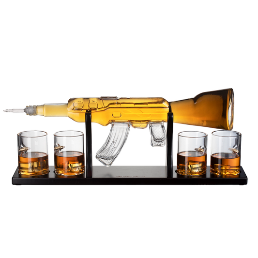 (UAE ONLY) Gun Large Decanter Set Bullet Glasses