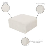 Arc Vegan Leather Ottoman - Modern Elegance with Deep Channel Tufting for Versatile Home Decor Style