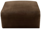 Arc Vegan Leather Ottoman - Modern Elegance with Deep Channel Tufting for Versatile Home Decor Style