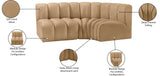 Arc Vegan Leather Modular Sofa - Modern Elegance with Deep Channel Tufting for Versatile Living Spaces