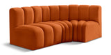 Arc Vegan Leather Modular Sofa - Modern Elegance with Deep Channel Tufting for Versatile Living Spaces