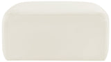 Arc Vegan Leather Ottoman - Modern Elegance with Deep Channel Tufting for Versatile Home Decor Style