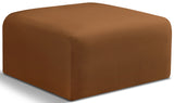 Arc Vegan Leather Ottoman - Modern Elegance with Deep Channel Tufting for Versatile Home Decor Style