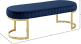 Lemar Luxe Velvet Bench with Gold Base – Plush Seating for Contemporary Style in Any Space