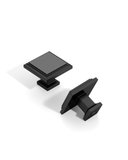DESIGN1071 Matte Black Modern Square Knobs - Heavy-Duty Kitchen & Dresser Hardware | 1.26" Length