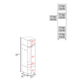 TUHOME Cluster 63-Inch Tall One-Door Wardrobe Cabinet with Mirror, Hanging Rod, Three Storage Shelves, Casters and Side Hooks, Freestanding Armoire Organizer for Bedroom, Laundry Room or Closet Clothes Storage