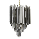 Chandelier Salerno Antique brass finish | smoke glass