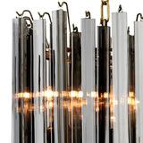 Chandelier Salerno Antique brass finish | smoke glass
