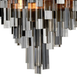 Chandelier Salerno Antique brass finish | smoke glass