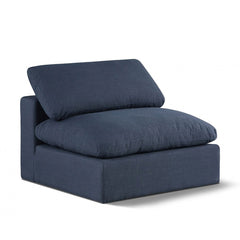 Comfy Linen Textured Fabric Armless Chair